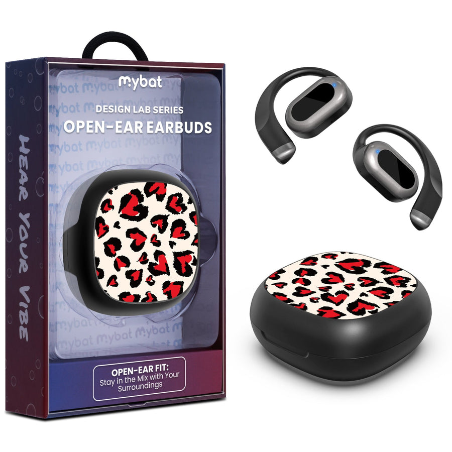 MyBat Design Lab Open-Ear Earbuds - Black - Wild Hearts