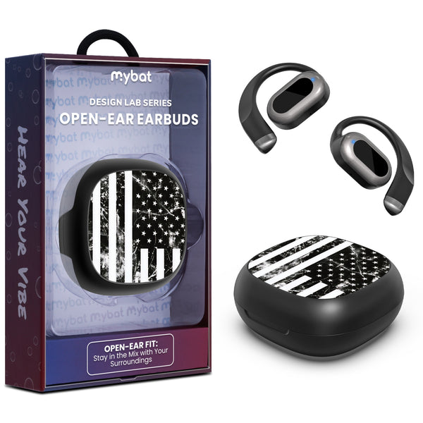 MyBat Design Lab Open-Ear Earbuds - Black - Distress US Flag - MFHSBTST251-344-1.jpg