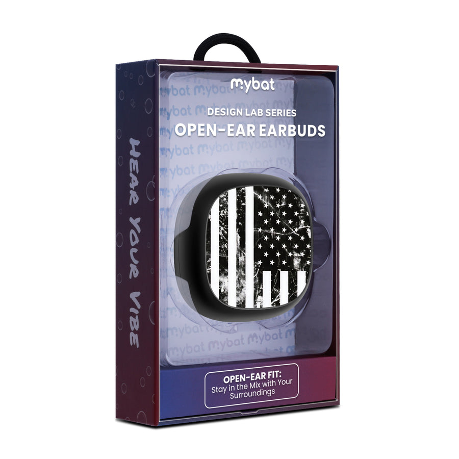 MyBat Design Lab Open-Ear Earbuds - Black - Distress US Flag - MFHSBTST251-344-10.jpg