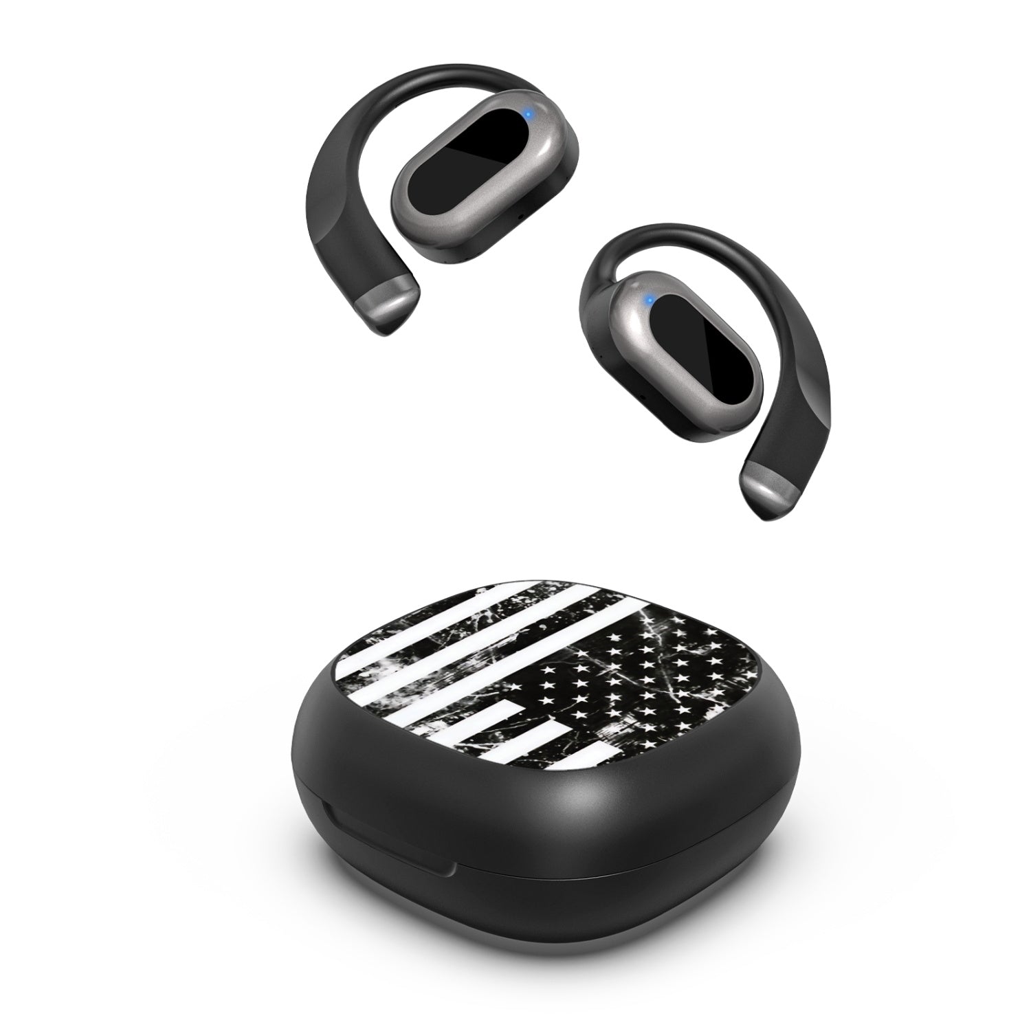 MyBat Design Lab Open-Ear Earbuds - Black - Distress US Flag - MFHSBTST251-344-2.jpg