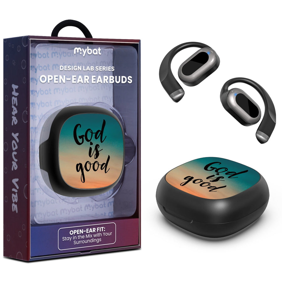 MyBat Design Lab Open-Ear Earbuds - Black - God is Good