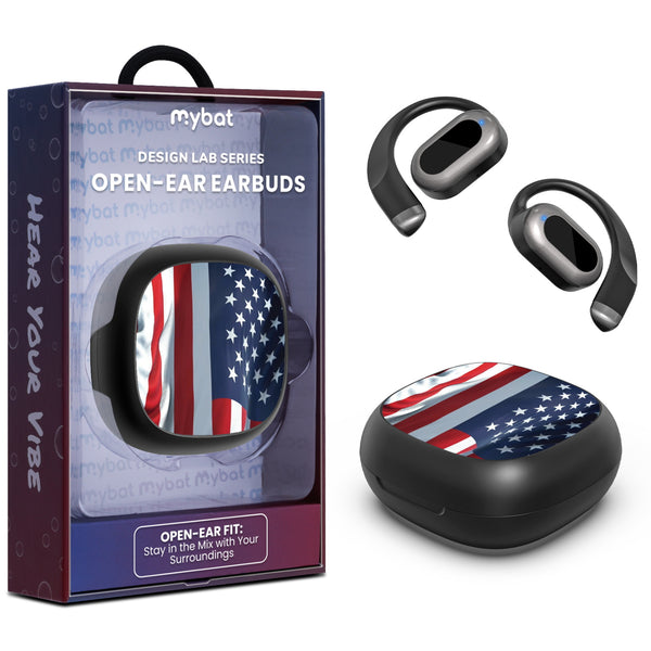 MyBat Design Lab Open-Ear Earbuds - Black - Waving USA FLag - MFHSBTST251-367-1.jpg