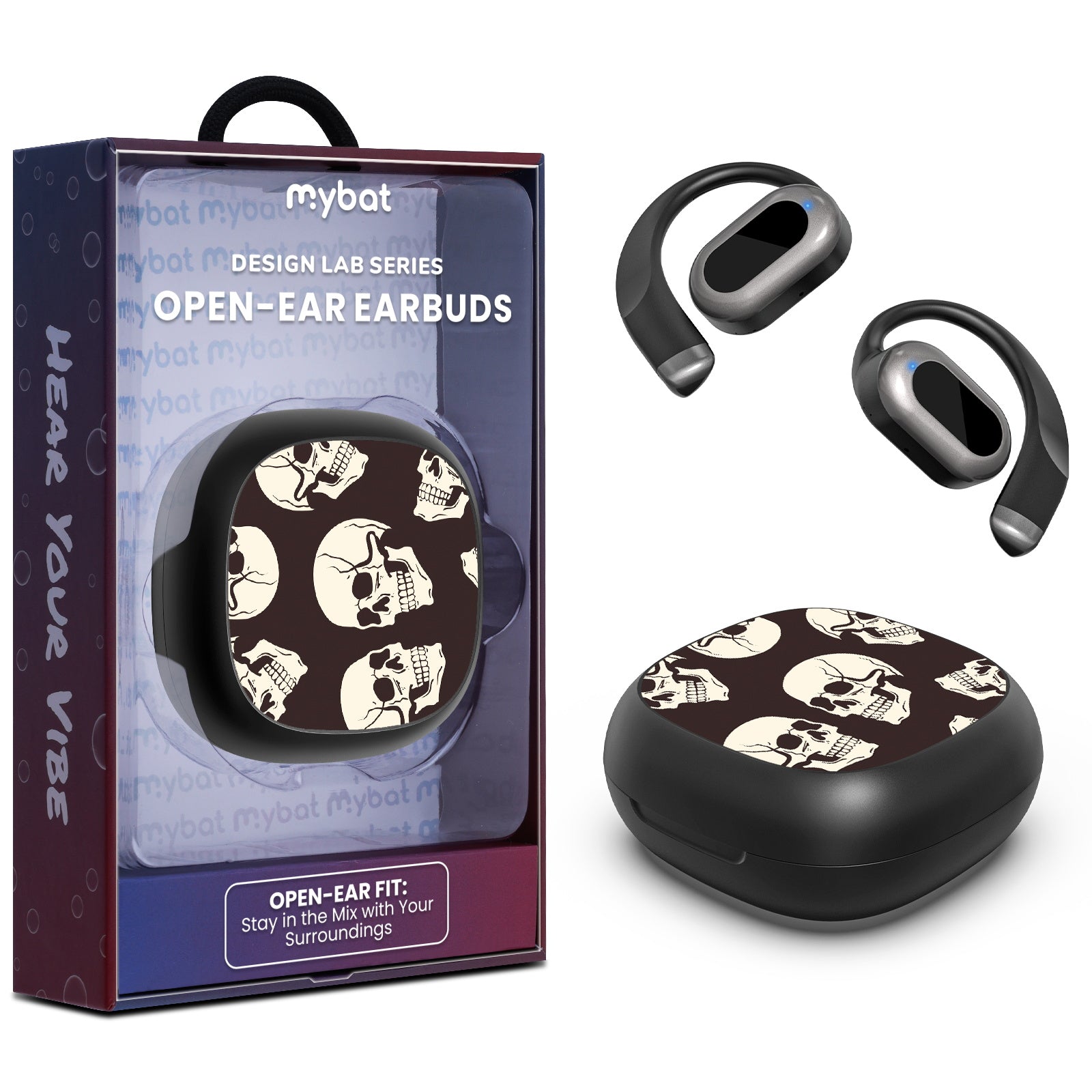 MyBat Design Lab Open-Ear Earbuds - Black - Bone Heads