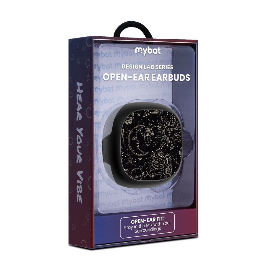 MyBat Design Lab Open-Ear Earbuds - Black - Mystic Elements