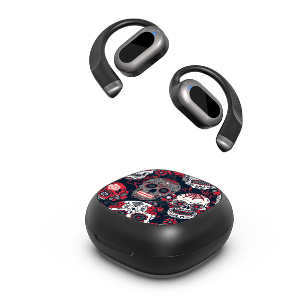 MyBat Design Lab Open-Ear Earbuds - Black - Sugar Rose Skulls - MFHSBTST251-418-2.jpg