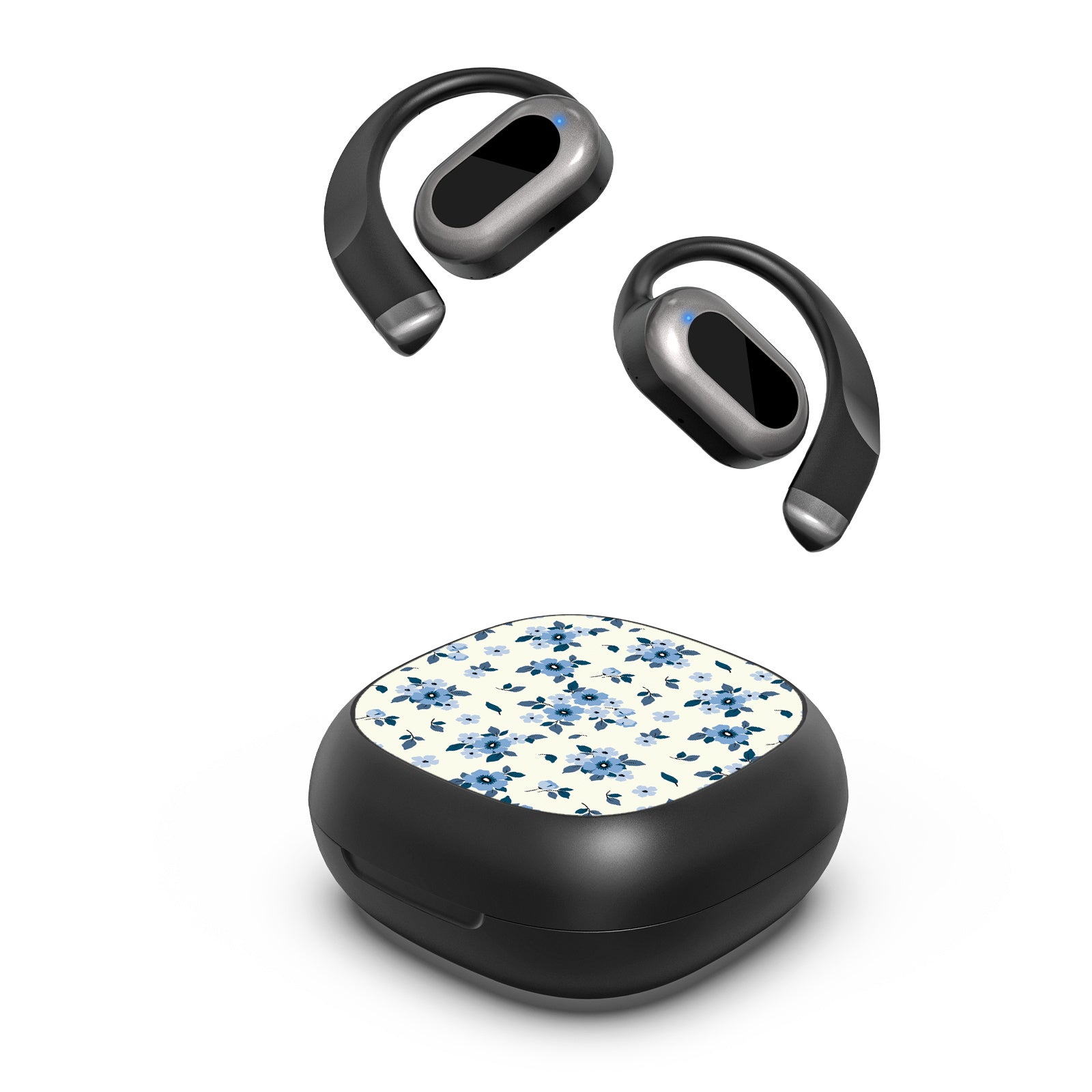 MyBat Design Lab Open-Ear Earbuds - Black - Porcelain Petals - MFHSBTST251-437-2.jpg