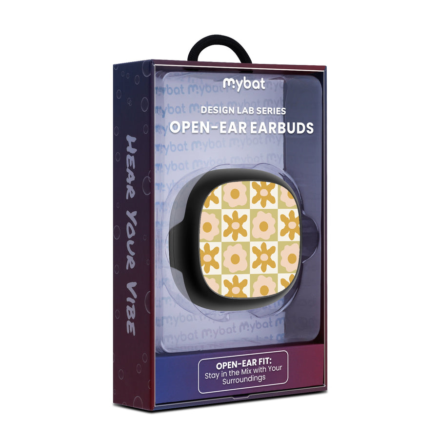 MyBat Design Lab Open-Ear Earbuds - Black - Flower Grid - MFHSBTST251-441-10.jpg
