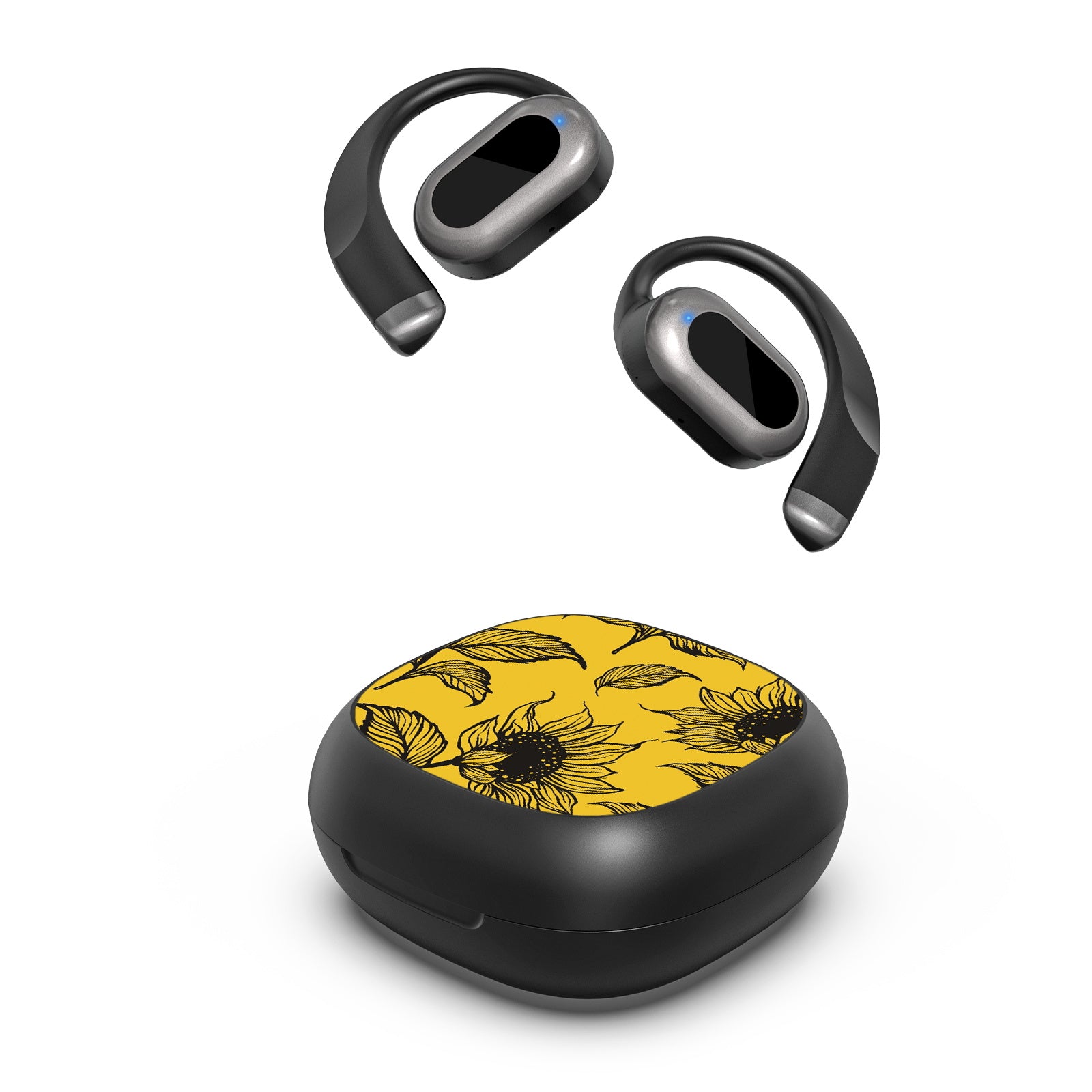 MyBat Design Lab Open-Ear Earbuds - Black - Golden Sunflowers - MFHSBTST251-444-2.jpg