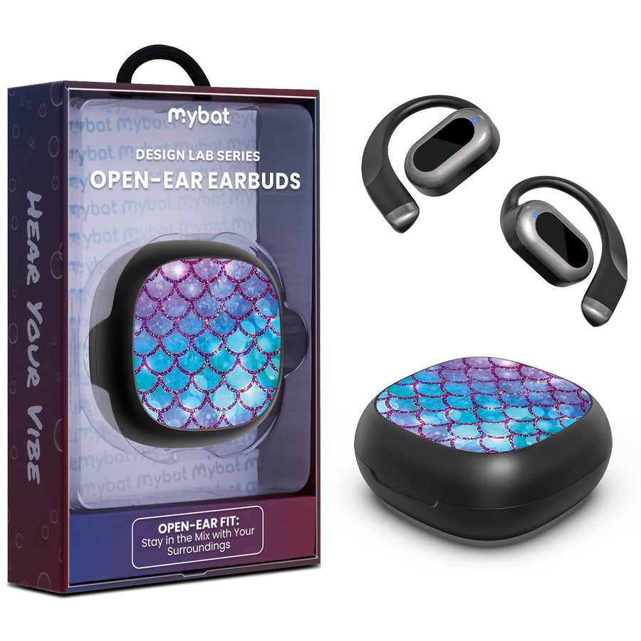 MyBat Design Lab Open-Ear Earbuds - Black - Mermaid Scales - MFHSBTST251-458-1.jpg