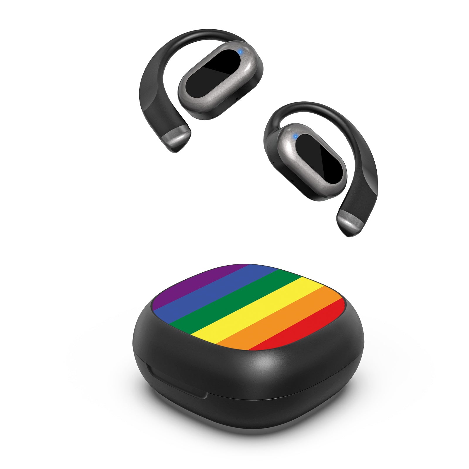 MyBat Design Lab Open-Ear Earbuds - Black - Rainbow Stripes - MFHSBTST251-459-2.jpg