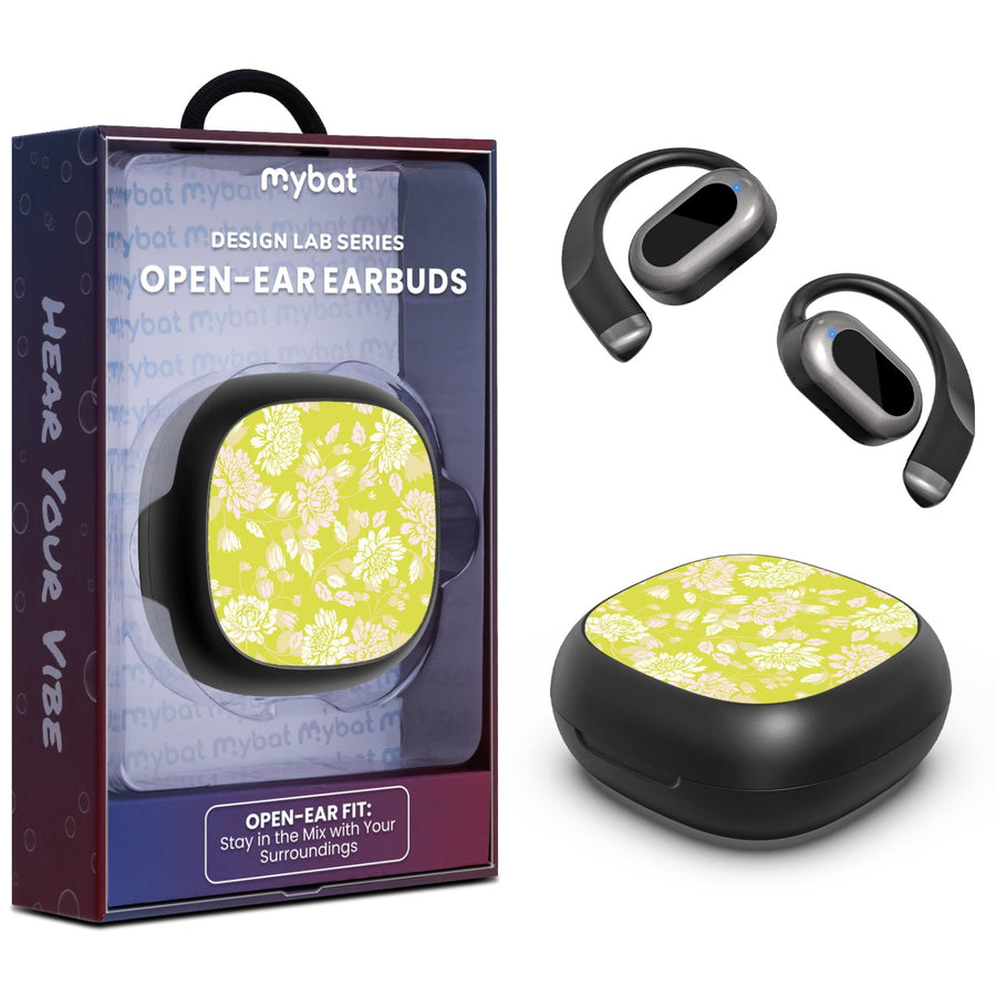 MyBat Design Lab Open-Ear Earbuds - Black - Green Thumb