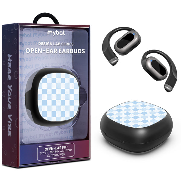 MyBat Design Lab Open-Ear Earbuds - Black - Sky Blue Check - MFHSBTST251-478-1.jpg