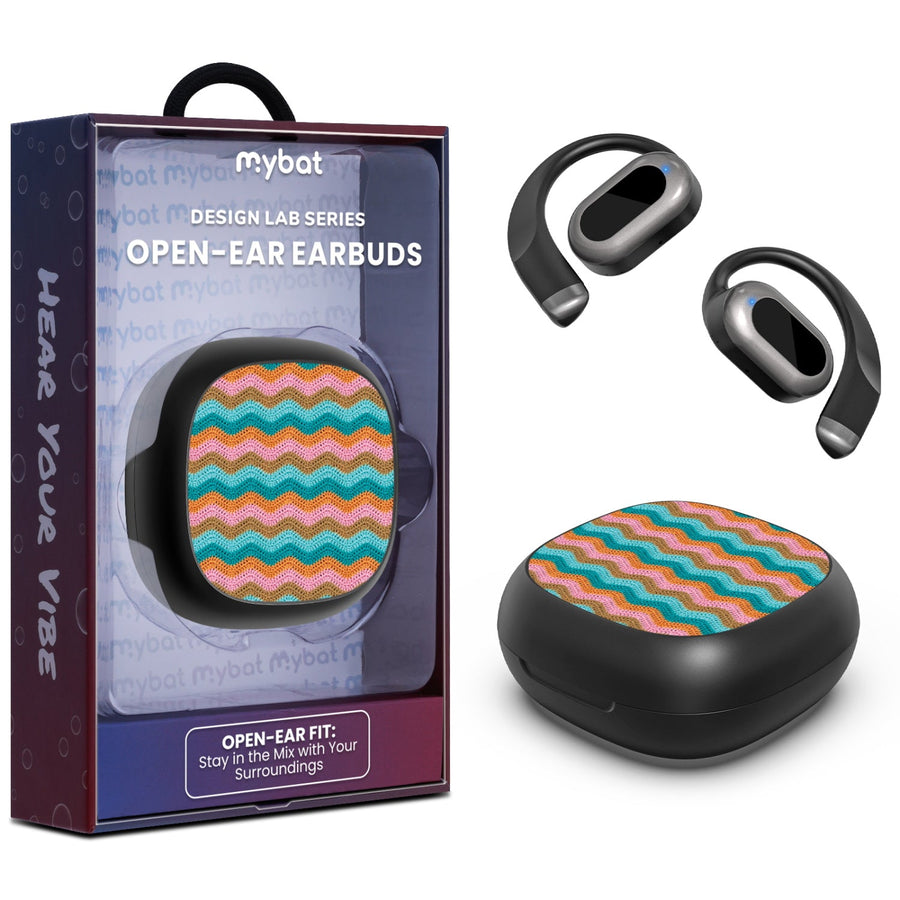 MyBat Design Lab Open-Ear Earbuds - Black - Heat Wave