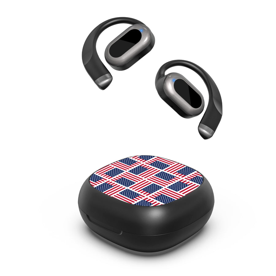 MyBat Design Lab Open-Ear Earbuds - Black - Flag Patchwork - MFHSBTST251-519-1.JPG