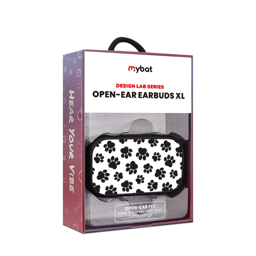 MyBat Design Lab Open-Ear Earbuds XL - Black - Black Paw Prints - MFHSBTST271-002-10.jpg
