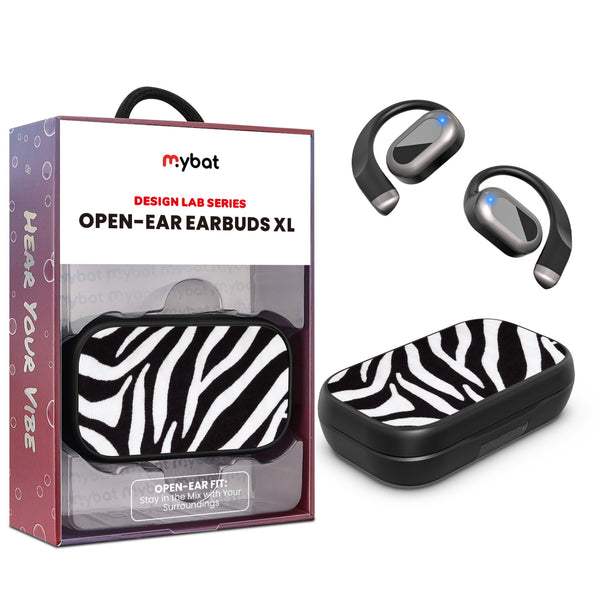 MyBat Design Lab Open-Ear Earbuds XL - Black - Zebra Print - MFHSBTST271-009-1.jpg