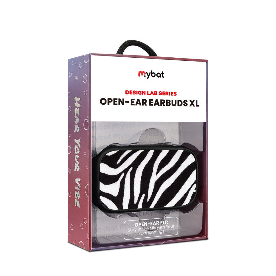 MyBat Design Lab Open-Ear Earbuds XL - Black - Zebra Print - MFHSBTST271-009-10.jpg