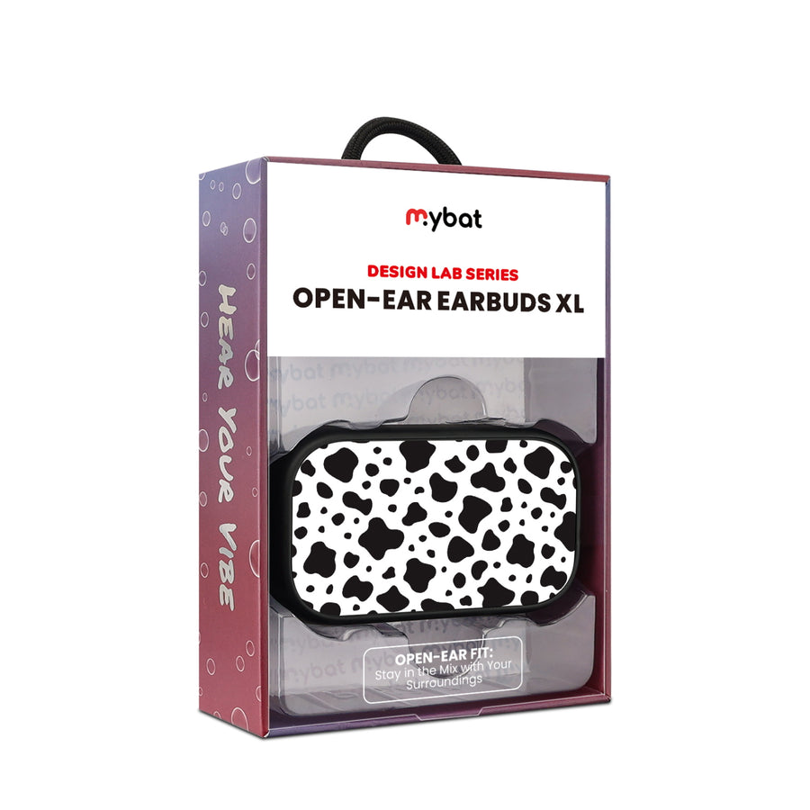 MyBat Design Lab Open-Ear Earbuds XL - Black - Original Cow Print - MFHSBTST271-014-10.jpg