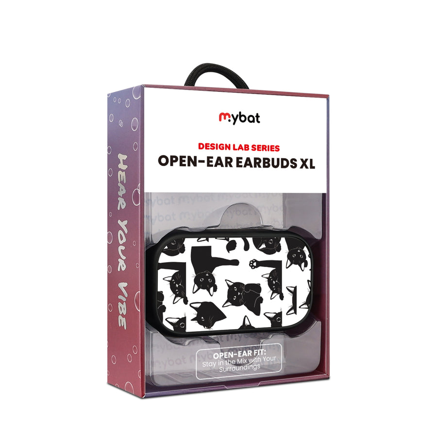 MyBat Design Lab Open-Ear Earbuds XL - Black - Black Cats - MFHSBTST271-017-10.jpg