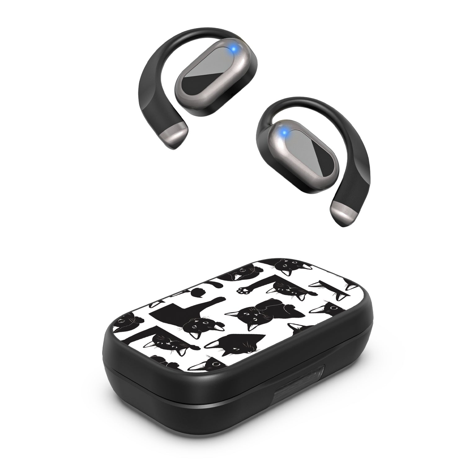 MyBat Design Lab Open-Ear Earbuds XL - Black - Black Cats - MFHSBTST271-017-2.jpg