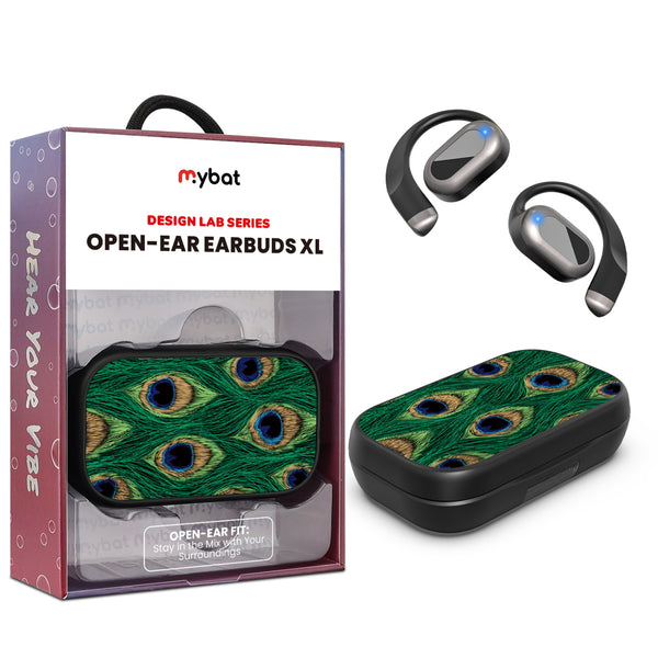 MyBat Design Lab Open-Ear Earbuds XL - Black - Peacock Feathers - MFHSBTST271-018-1.jpg