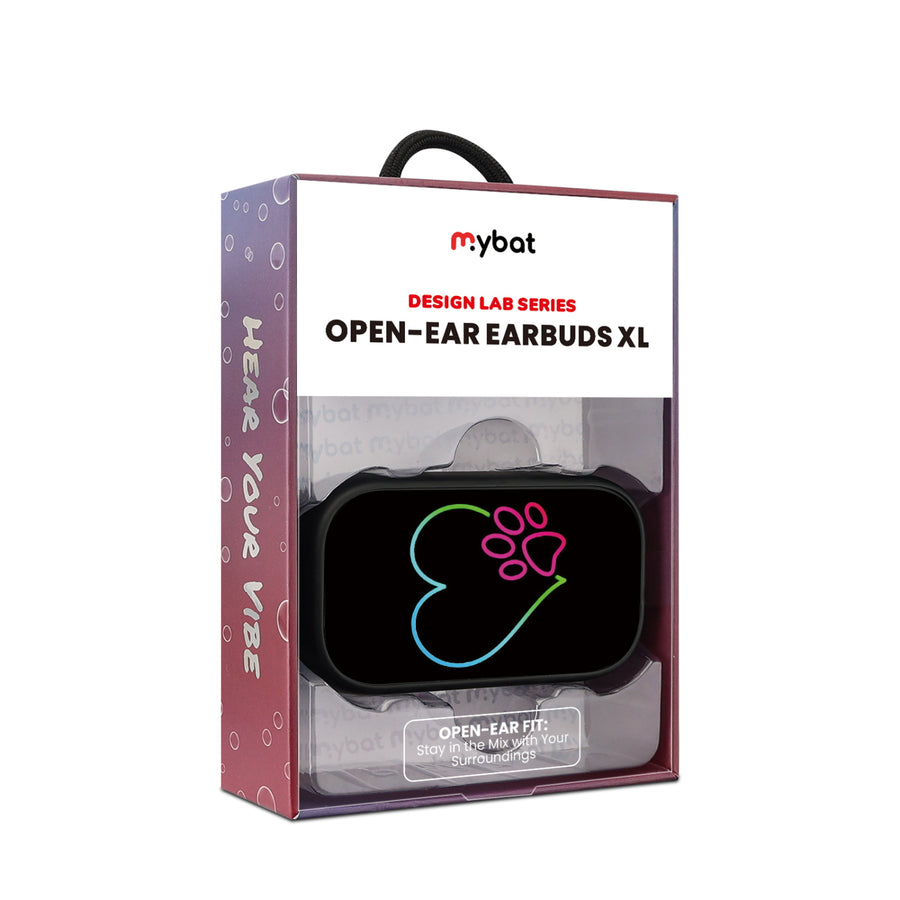 MyBat Design Lab Open-Ear Earbuds XL - Black - Puppy Love - MFHSBTST271-023-10.jpg