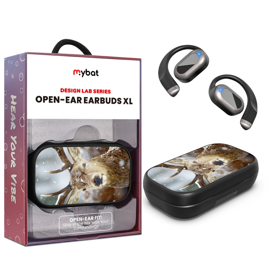 MyBat Design Lab Open-Ear Earbuds XL - Black - Deer in Winter - MFHSBTST271-024-1.jpg