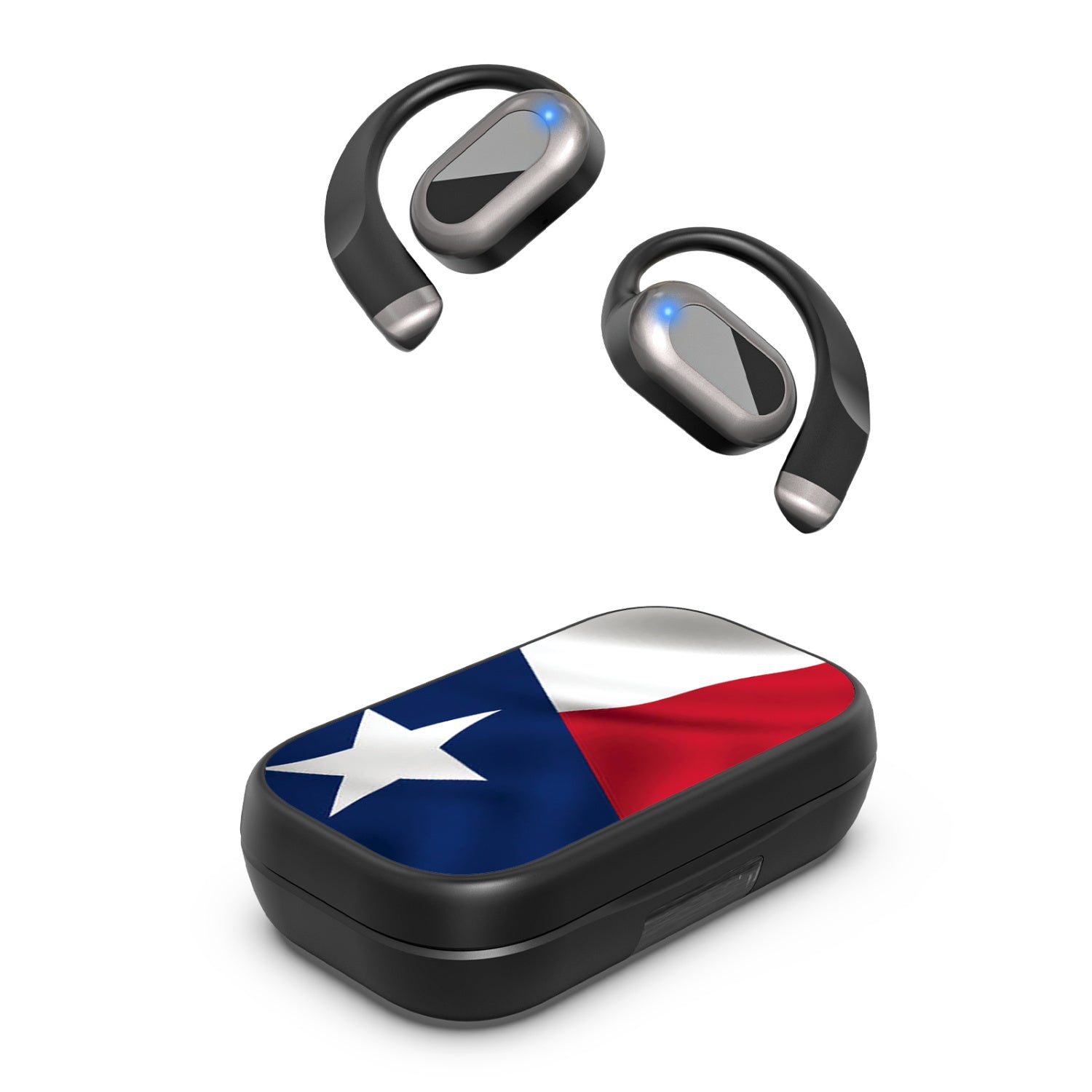 MyBat Design Lab Open-Ear Earbuds XL - Black - Texas State Flag - MFHSBTST271-026-2.jpg