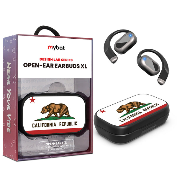MyBat Design Lab Open-Ear Earbuds XL - Black - California State Flag - MFHSBTST271-027-1.jpg