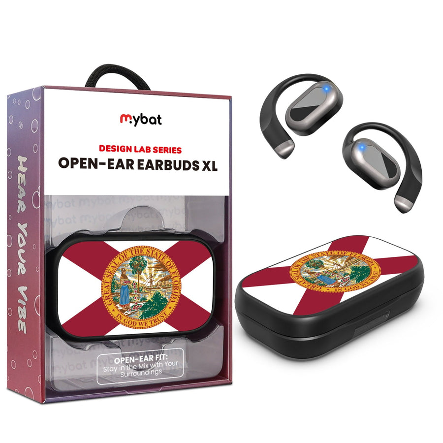 MyBat Design Lab Open-Ear Earbuds XL - Black - Florida State Flag