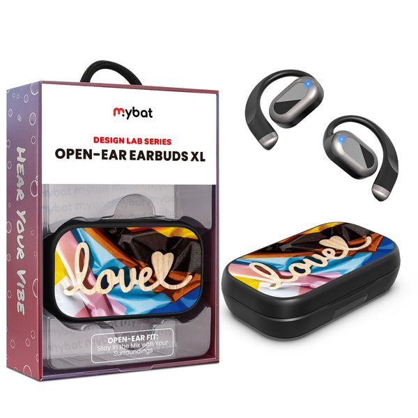 MyBat Design Lab Open-Ear Earbuds XL - Black - Love is Love - MFHSBTST271-037-1.jpg
