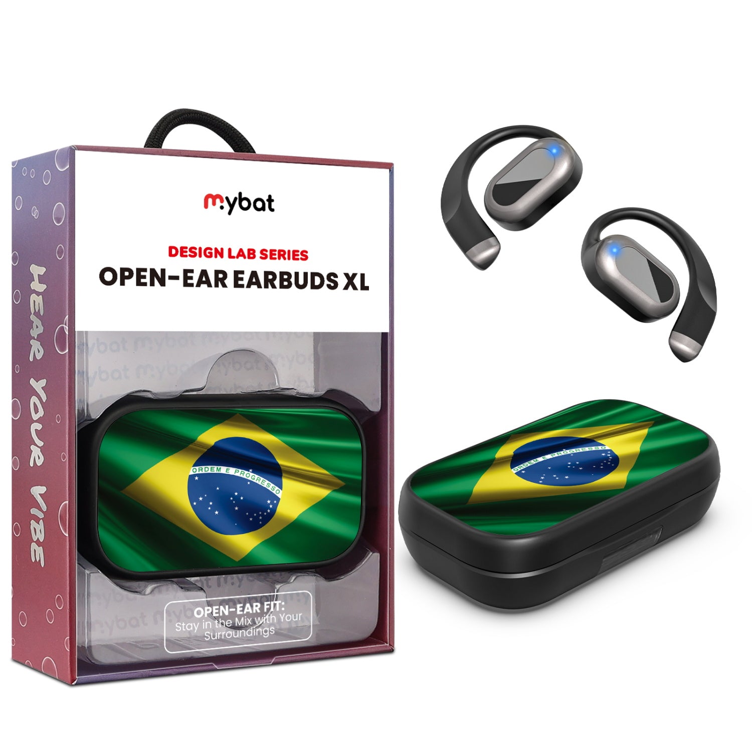 MyBat Design Lab Open-Ear Earbuds XL - Black - Brazilian Flag - MFHSBTST271-038-1.jpg