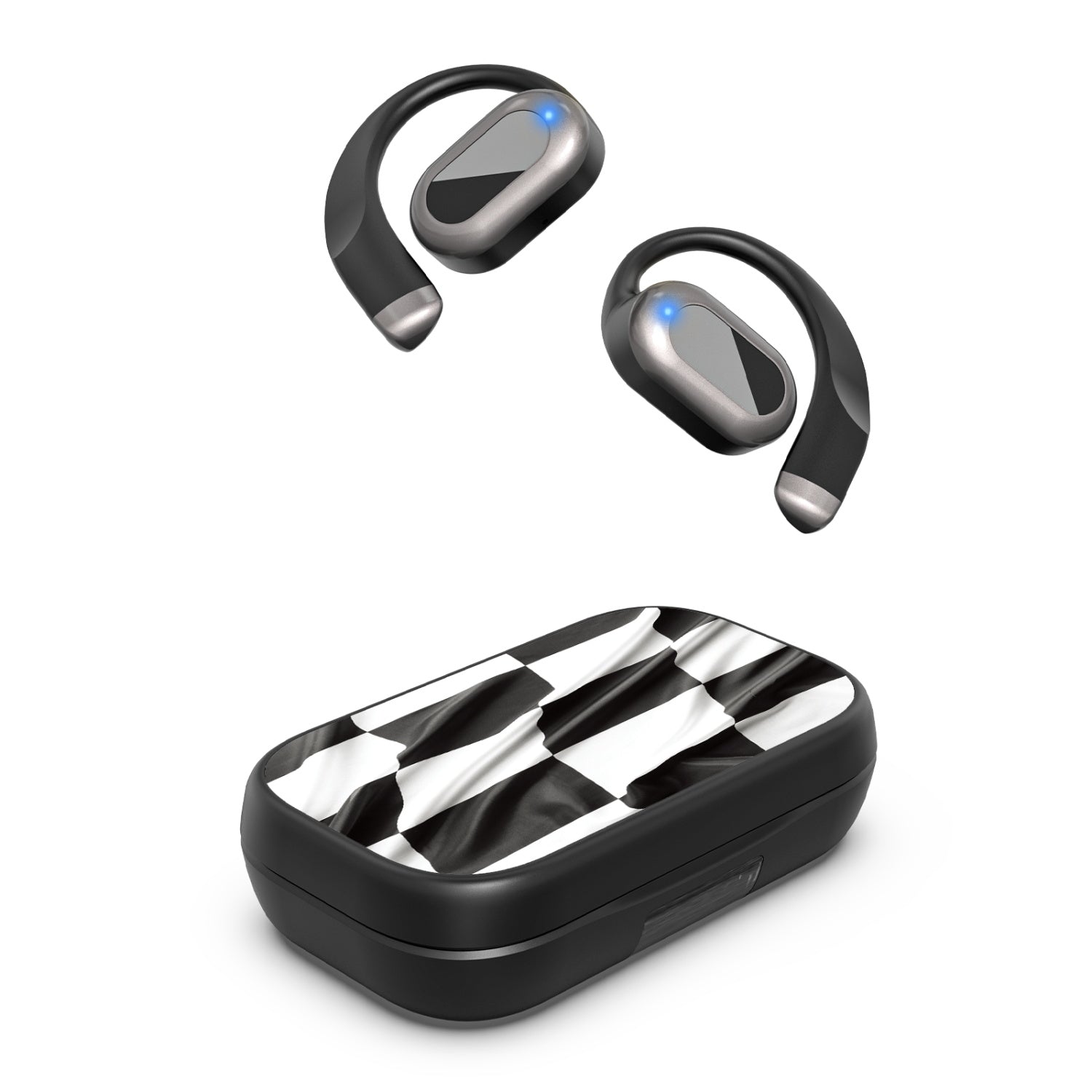 MyBat Design Lab Open-Ear Earbuds XL - Black - Racing Flag - MFHSBTST271-040-2.jpg