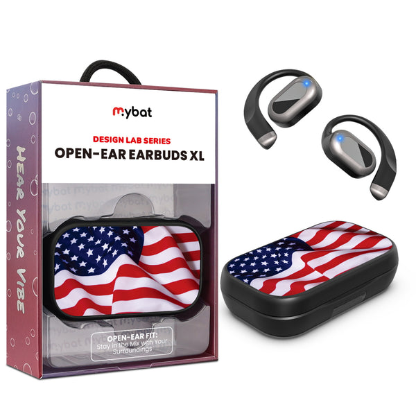 MyBat Design Lab Open-Ear Earbuds XL - Black - Stars & Stripes - MFHSBTST271-042-1.jpg