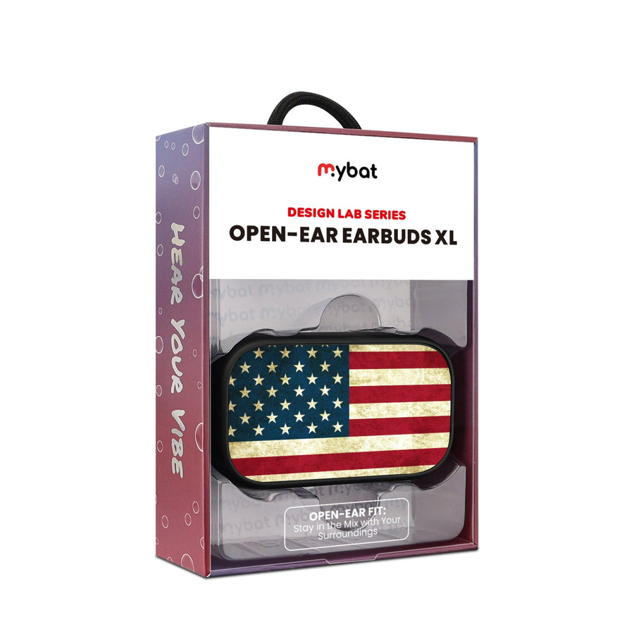 MyBat Design Lab Open-Ear Earbuds XL - Black - American Flag