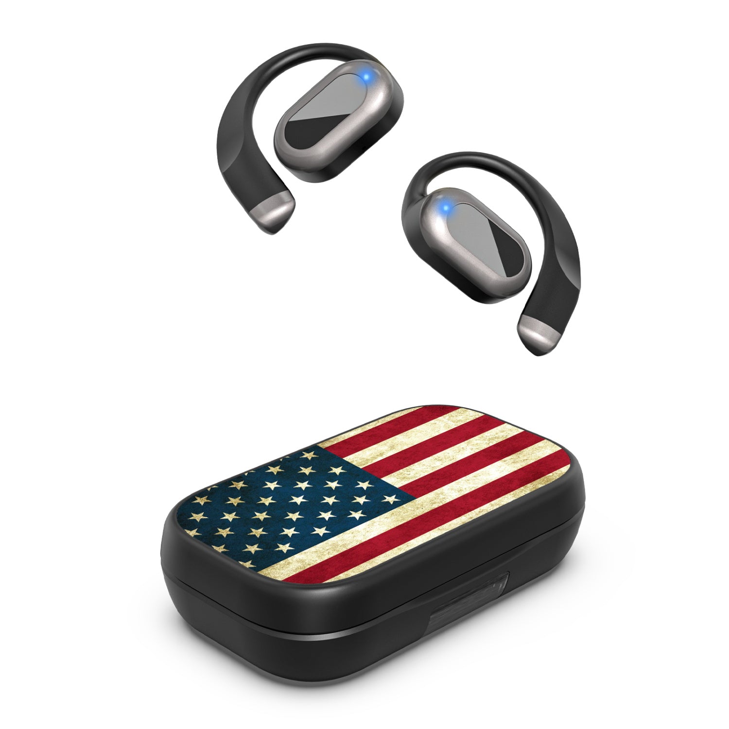 MyBat Design Lab Open-Ear Earbuds XL - Black - American Flag - MFHSBTST271-043-2.jpg