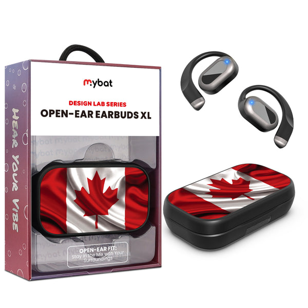 MyBat Design Lab Open-Ear Earbuds XL - Black - Canadian Flag - MFHSBTST271-044-1.jpg