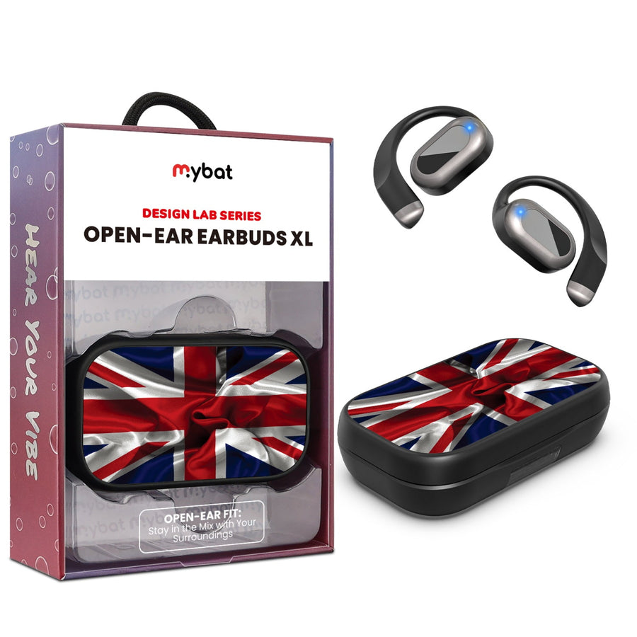 MyBat Design Lab Open-Ear Earbuds XL - Black - British Flag