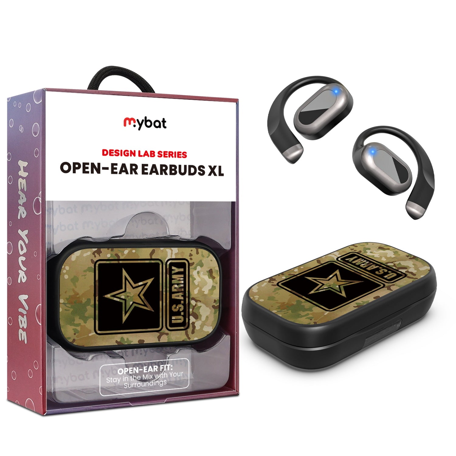 MyBat Design Lab Open-Ear Earbuds XL - Black - U.S. Army - MFHSBTST271-055-1.jpg