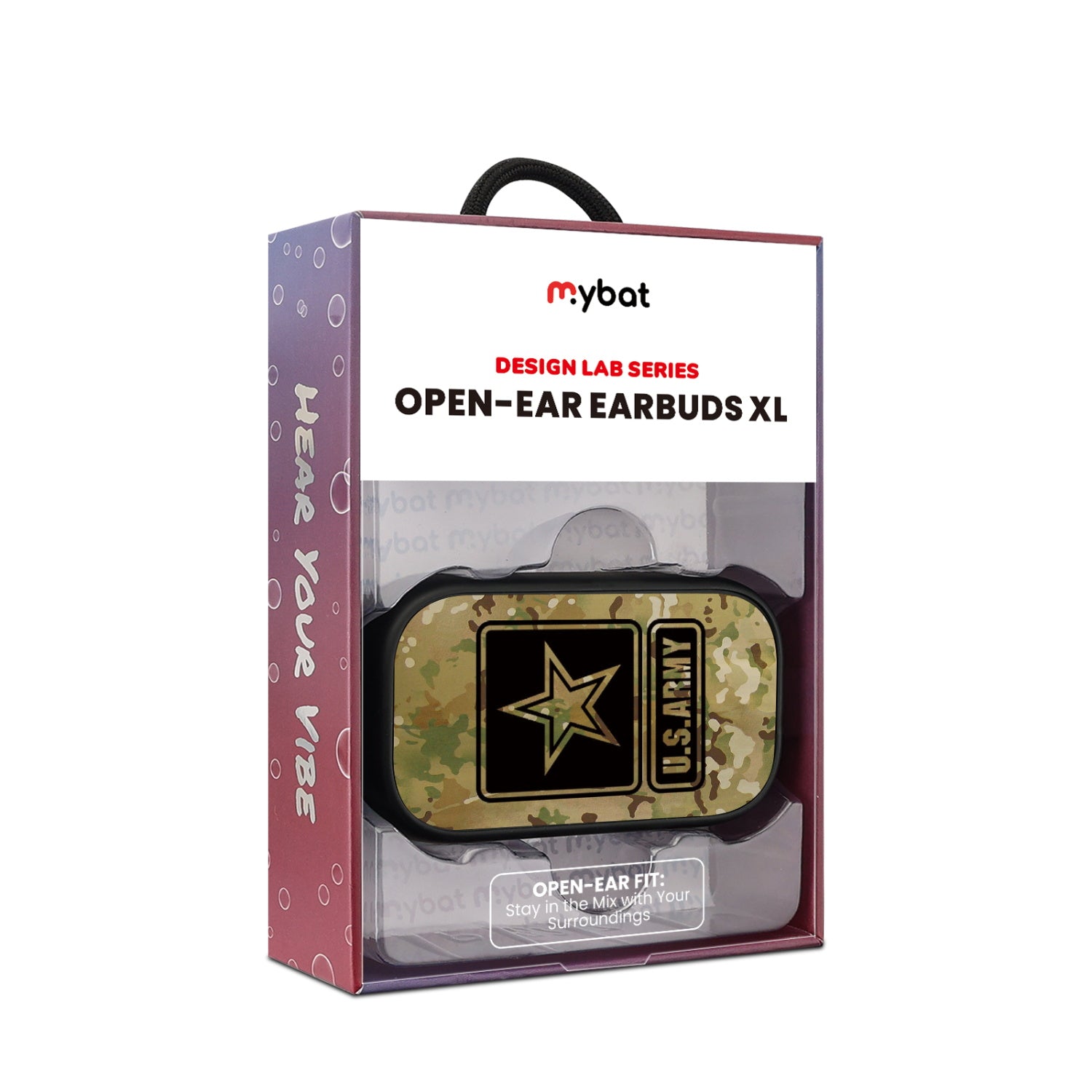 MyBat Design Lab Open-Ear Earbuds XL - Black - U.S. Army