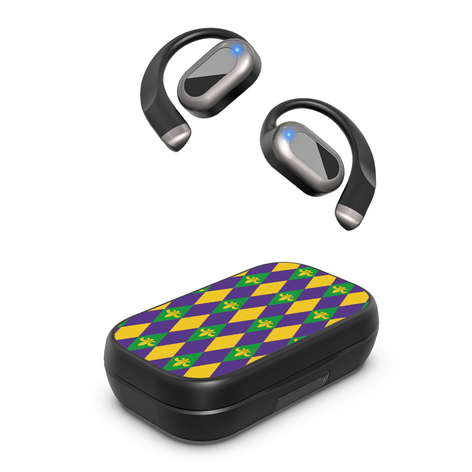MyBat Design Lab Open-Ear Earbuds XL - Black - Mardi Gras - MFHSBTST271-057-2.jpg