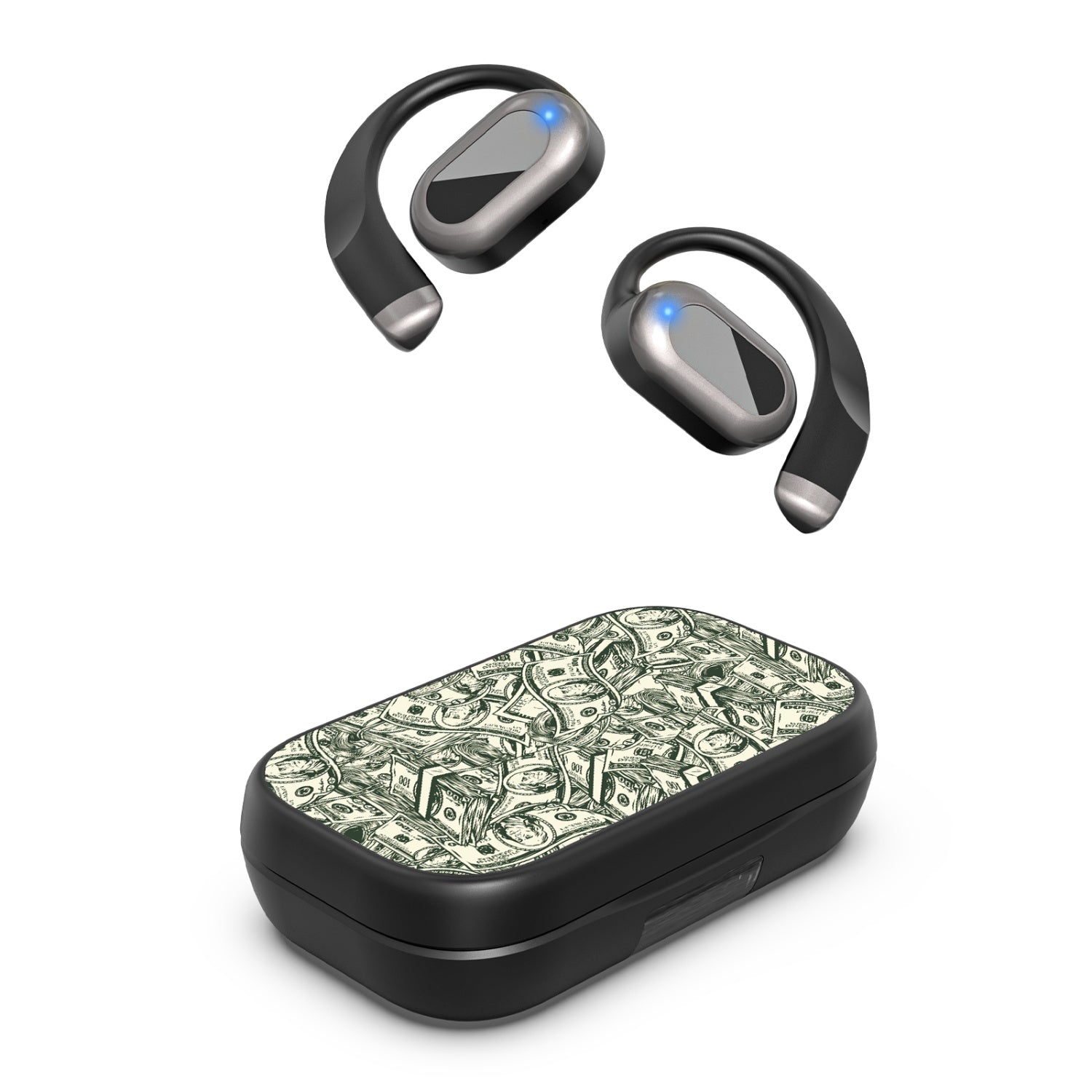 MyBat Design Lab Open-Ear Earbuds XL - Black - Money Stack - MFHSBTST271-082-2.jpg