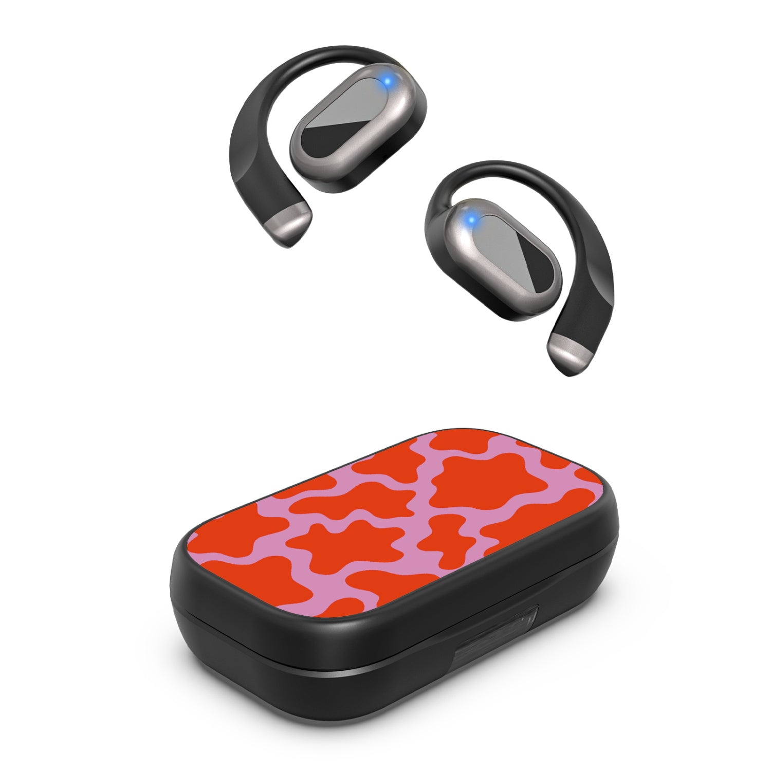MyBat Design Lab Open-Ear Earbuds XL - Black - Pink Retro Splashes - MFHSBTST271-094-2.jpg