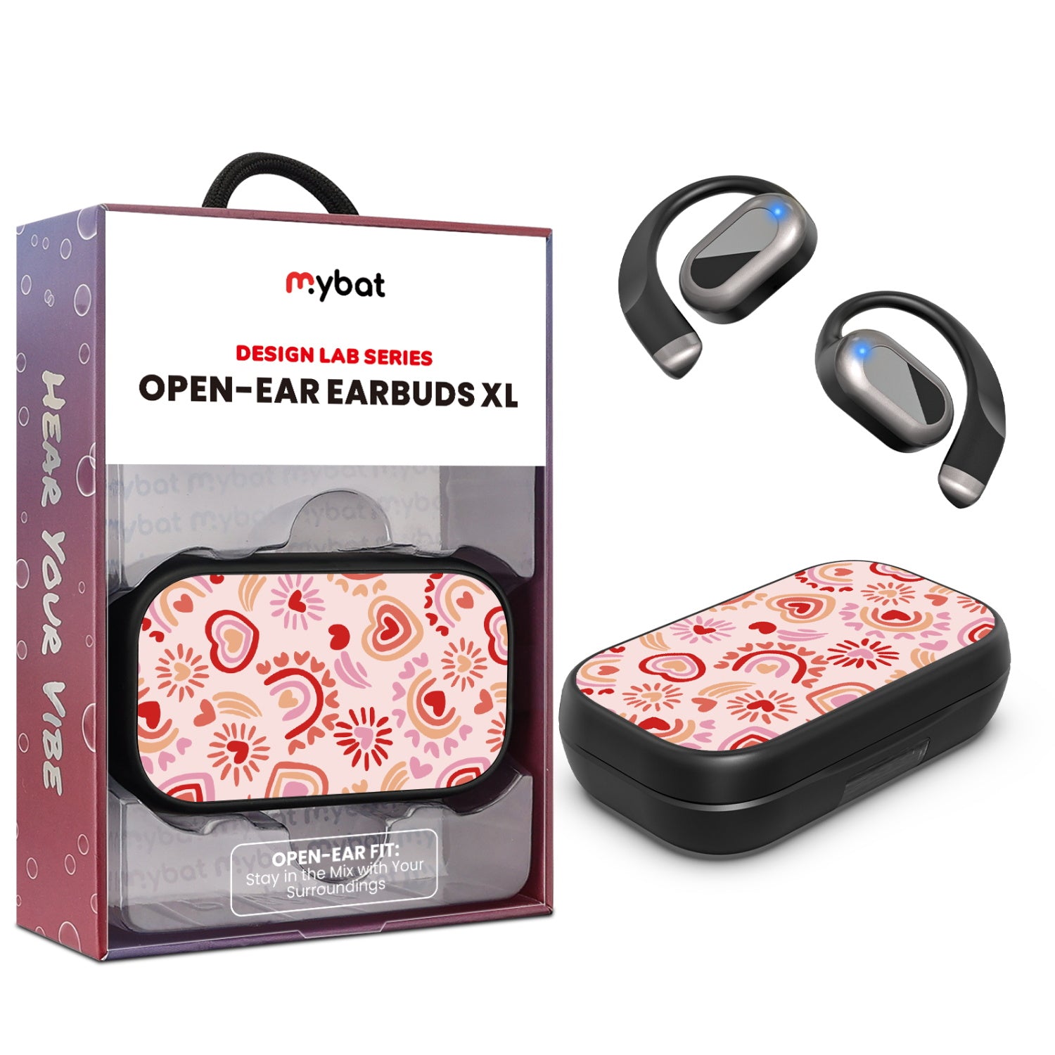 MyBat Design Lab Open-Ear Earbuds XL - Black - Beaming Love - MFHSBTST271-095-1.jpg