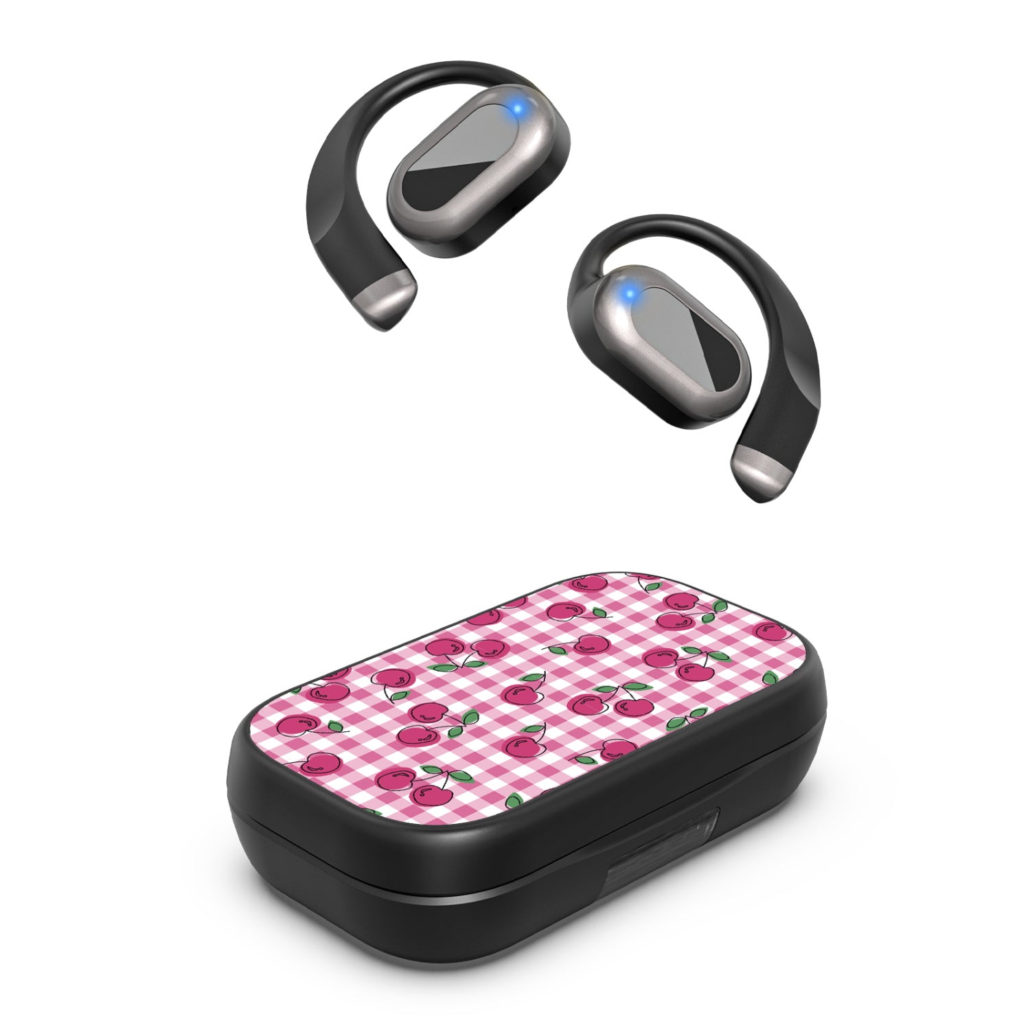 MyBat Design Lab Open-Ear Earbuds XL - Black - Pink Cherries - MFHSBTST271-100-2.jpg