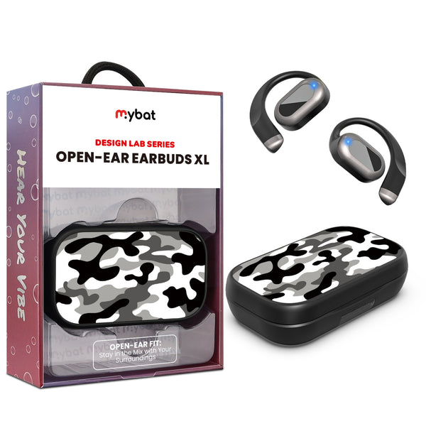 MyBat Design Lab Open-Ear Earbuds XL - Black - Black & White Camouflage - MFHSBTST271-122-1.jpg