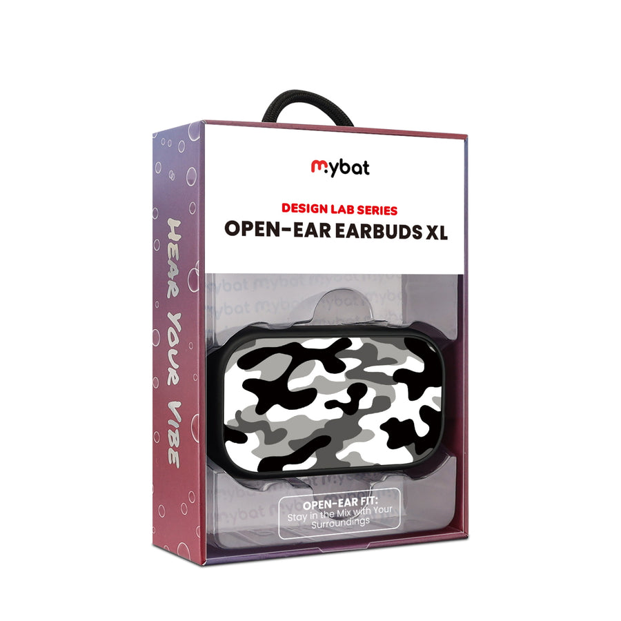 MyBat Design Lab Open-Ear Earbuds XL - Black - Black & White Camouflage - MFHSBTST271-122-10.jpg
