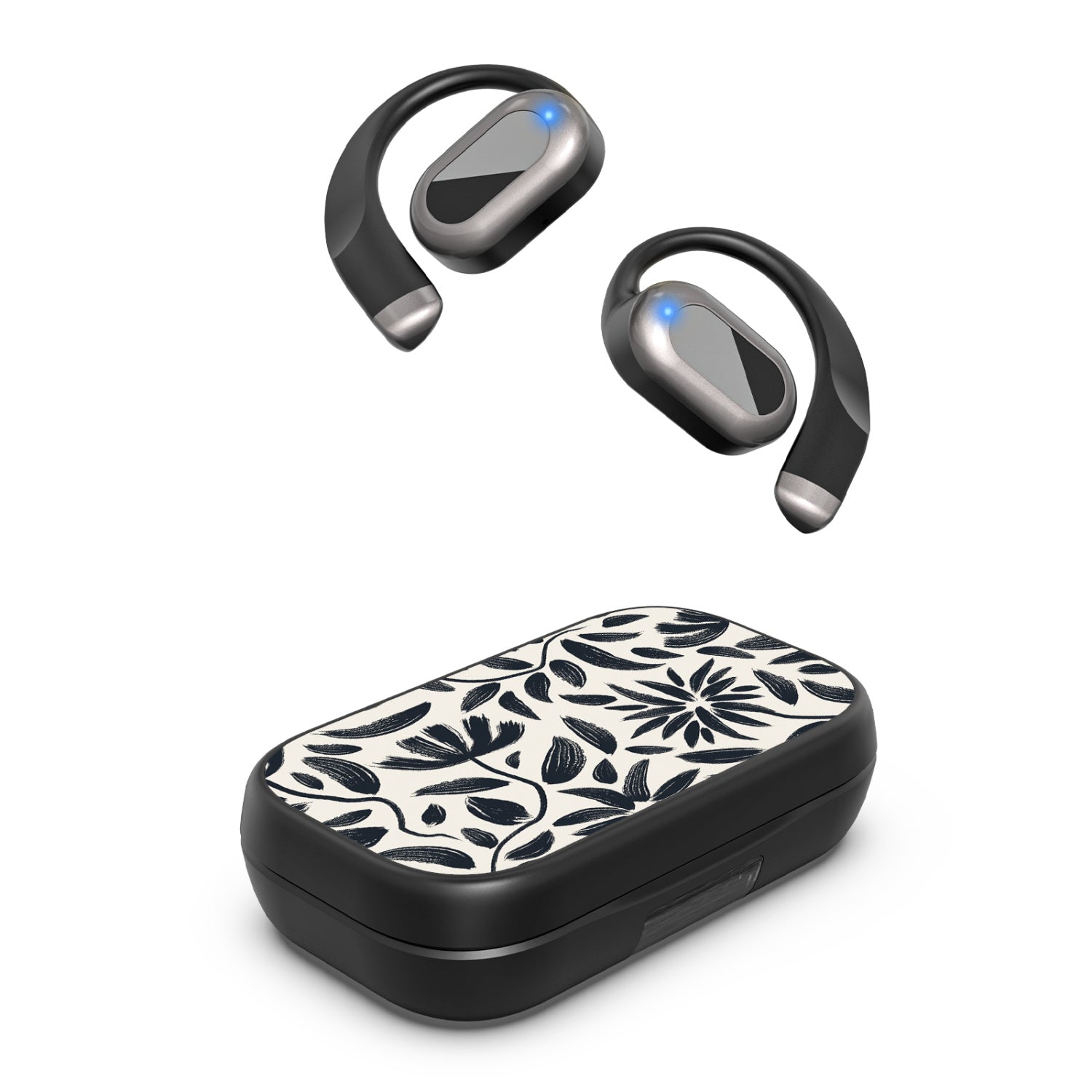 MyBat Design Lab Open-Ear Earbuds XL - Black - Vintage Floral - MFHSBTST271-124-2.jpg