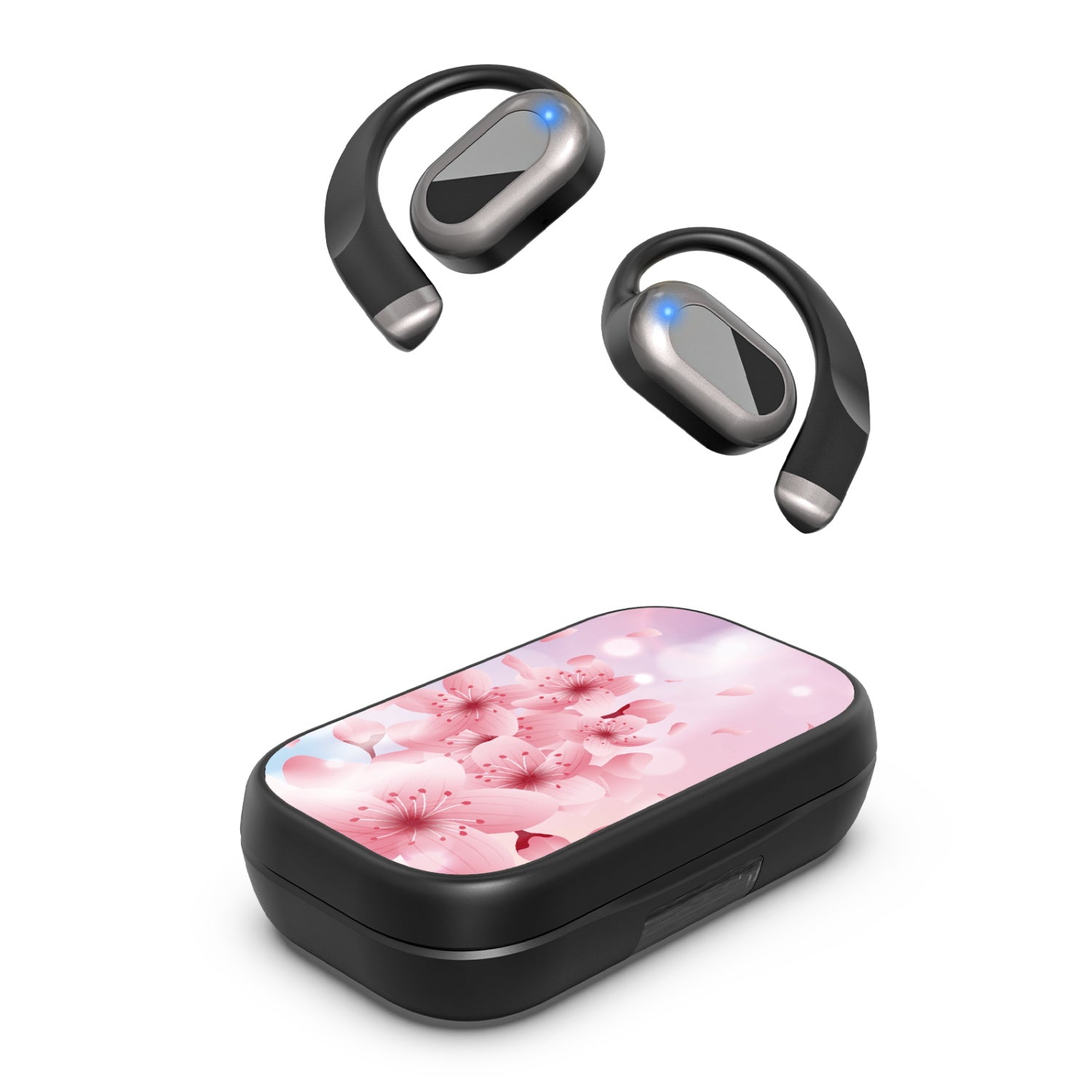MyBat Design Lab Open-Ear Earbuds XL - Black - Cherry Blossoms - MFHSBTST271-131-2.jpg