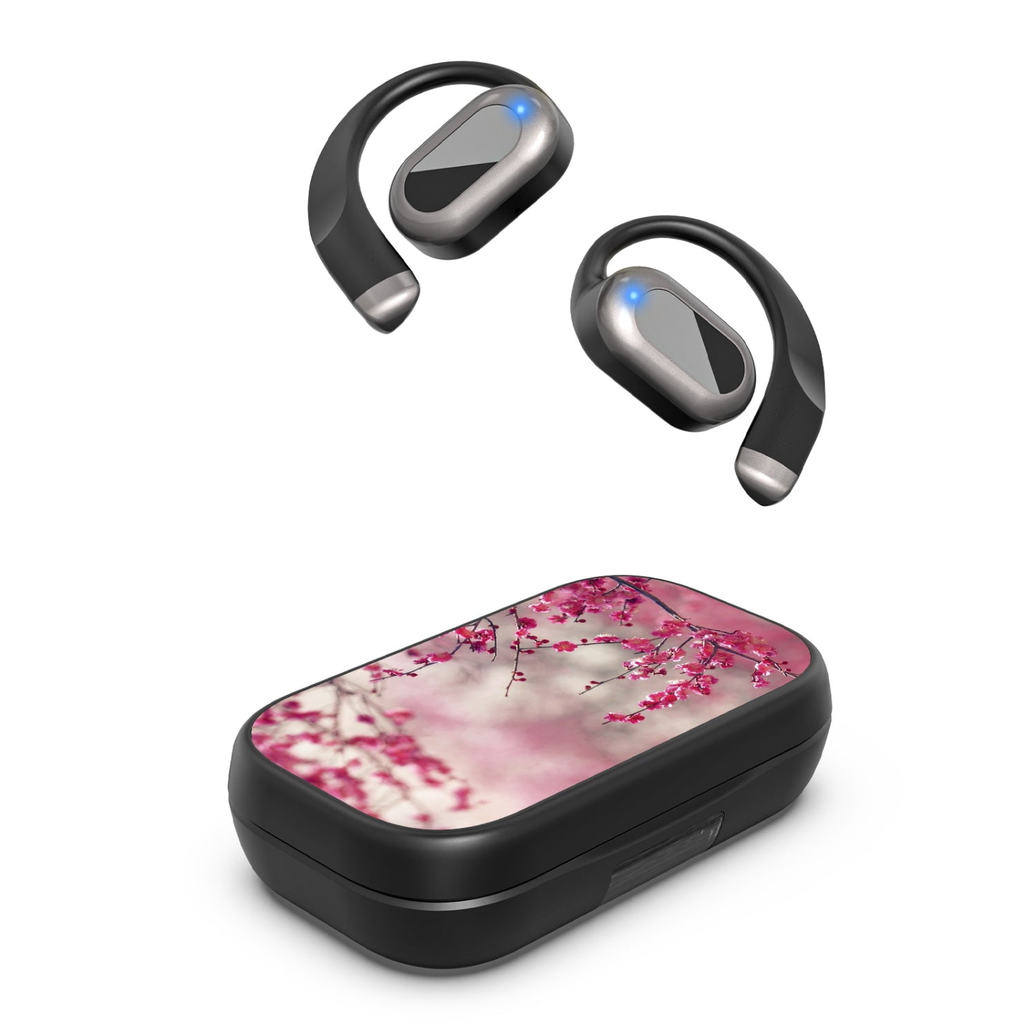 MyBat Design Lab Open-Ear Earbuds XL - Black - Sakura Blooms - MFHSBTST271-132-2.jpg
